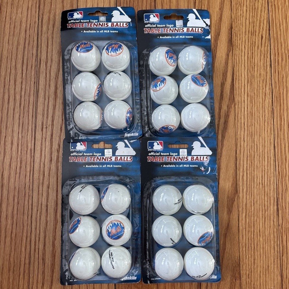 4 PACKS NEW YORK METS MLB TEAM TABLE TENNIS BALLS - NEW IN SEALED PACKAGE